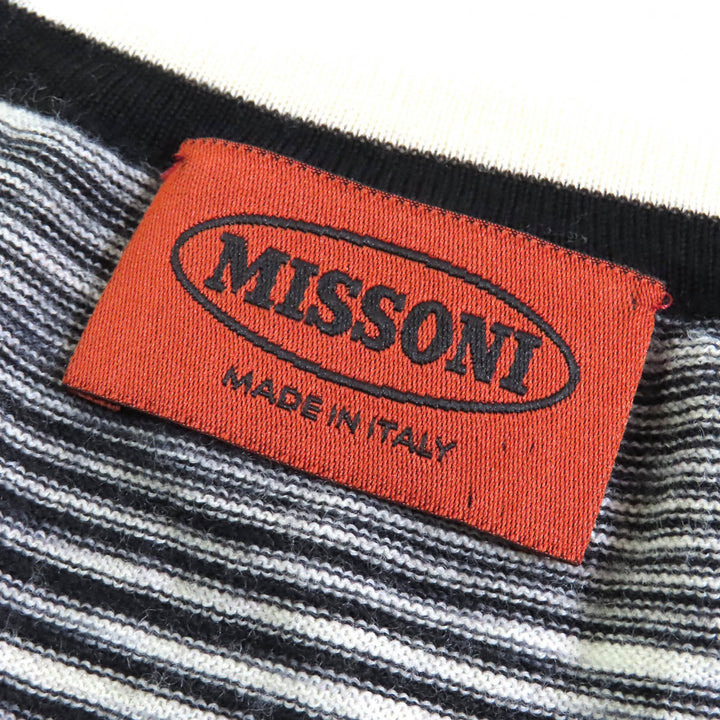 Excellent Missoni ensemble Multi-border knit cardigan short sleeve top black