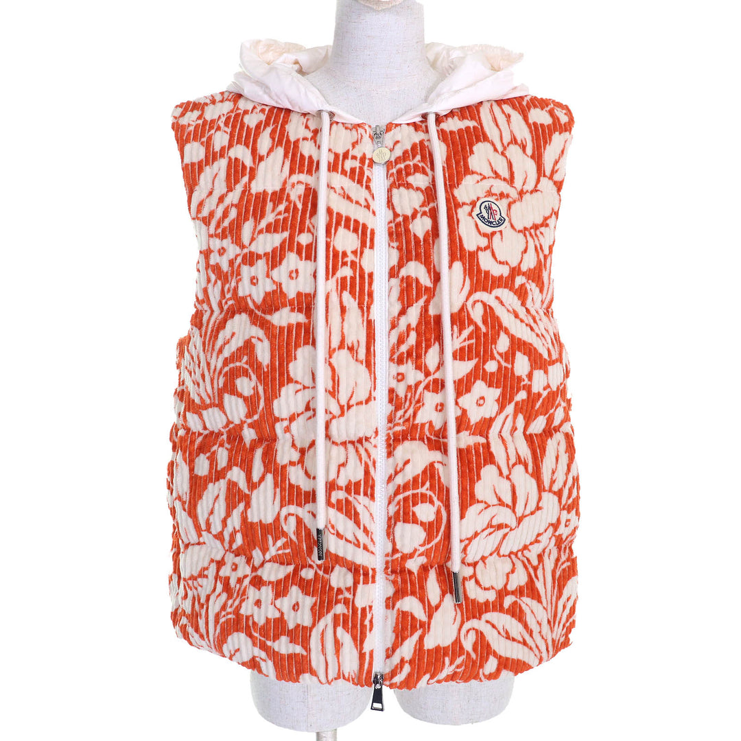 Pristine MONCLER Down vest MARCHAUD GILET All-over logo patch with hood Women 0