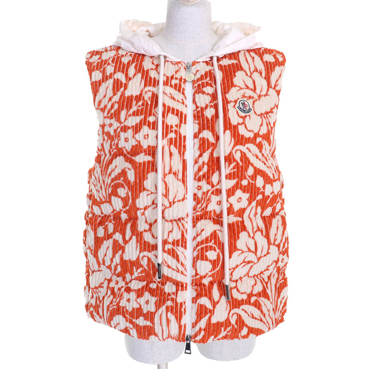 Pristine MONCLER Down vest MARCHAUD GILET All-over logo patch with hood Women 0