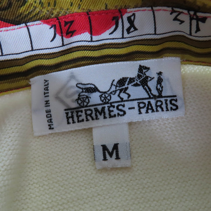 Excellent HERMES Short sleeve polo shirt astrology Twill Laine Silk Switch Knit