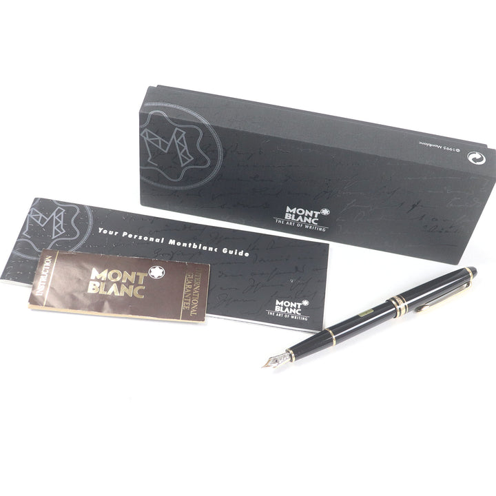 Great MONTBLANC fountain pen Meisterstck Classic Cap type Black gold 14K mens