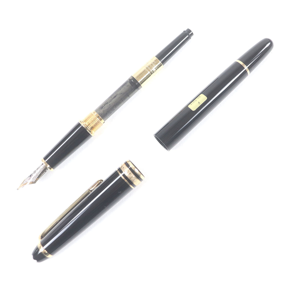 Great MONTBLANC fountain pen Meisterstck Classic Cap type Black gold 14K mens