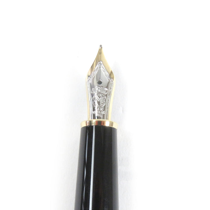 Great MONTBLANC fountain pen Meisterstck Classic Cap type Black gold 14K mens