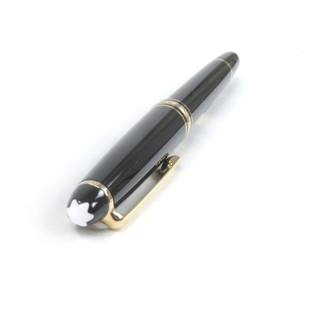 Great MONTBLANC fountain pen Meisterstck Classic Cap type Black gold 14K mens