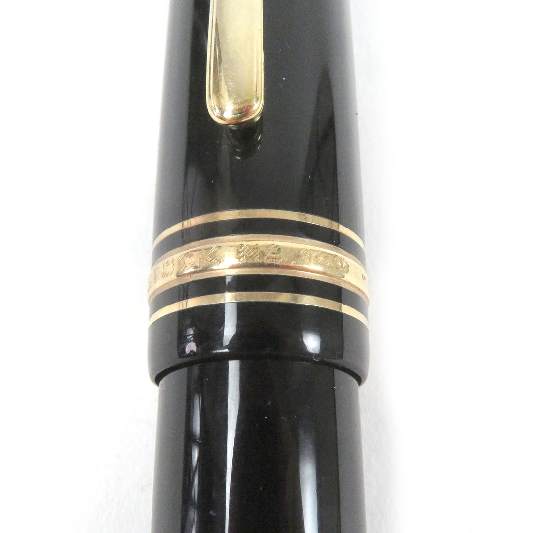 Great MONTBLANC fountain pen Meisterstck 149 Cap type Black gold 14C mens