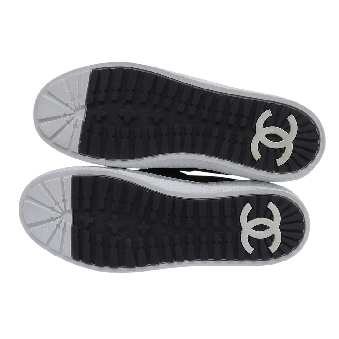 Great CHANEL Slip-on COCO Mark accents black tweed Women 38 G31713