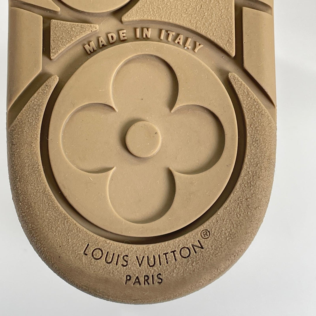 Great LOUIS VUITTON short boots Belt design beige Mouton Women 37