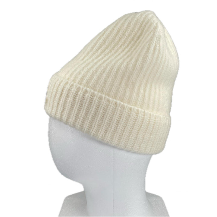 Excellent MONCLER Knit cap BERRETTO With logo emblem white wool J20933B00072