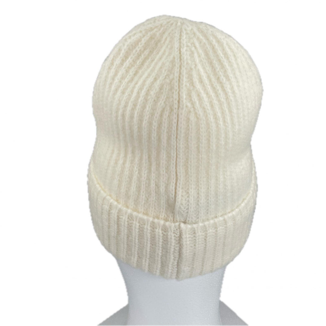 Excellent MONCLER Knit cap BERRETTO With logo emblem white wool Women J20933B00072