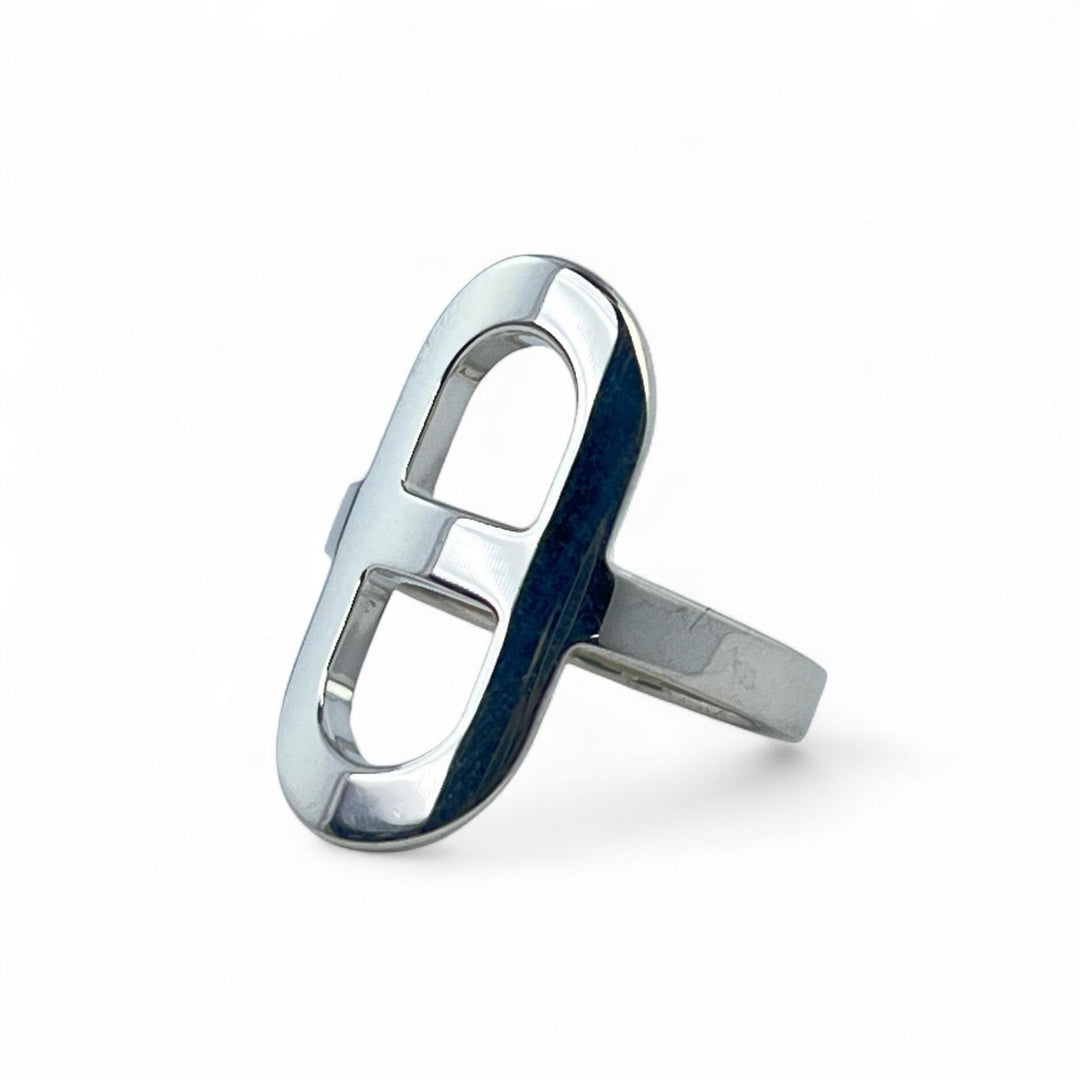 Excellent HERMES Ring Ever Chaine D'ancle PM Silver SV925 Women 48
