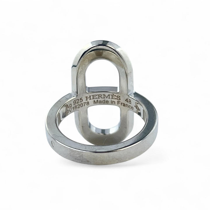 Excellent HERMES Ring Ever Chaine D'ancle PM Silver SV925 Women 48