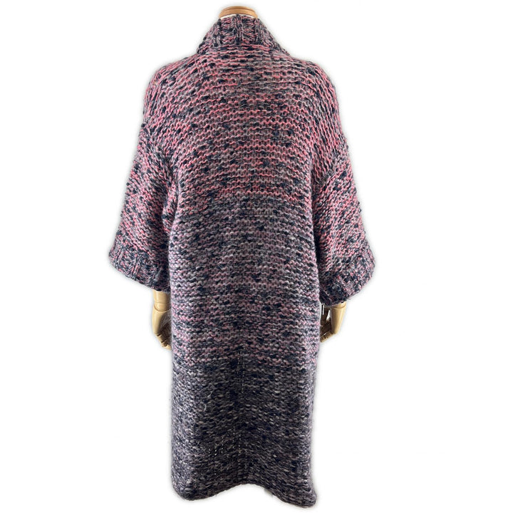 Great CHANEL cardigan Lion button front open long Multi mohair Women 34 P50100