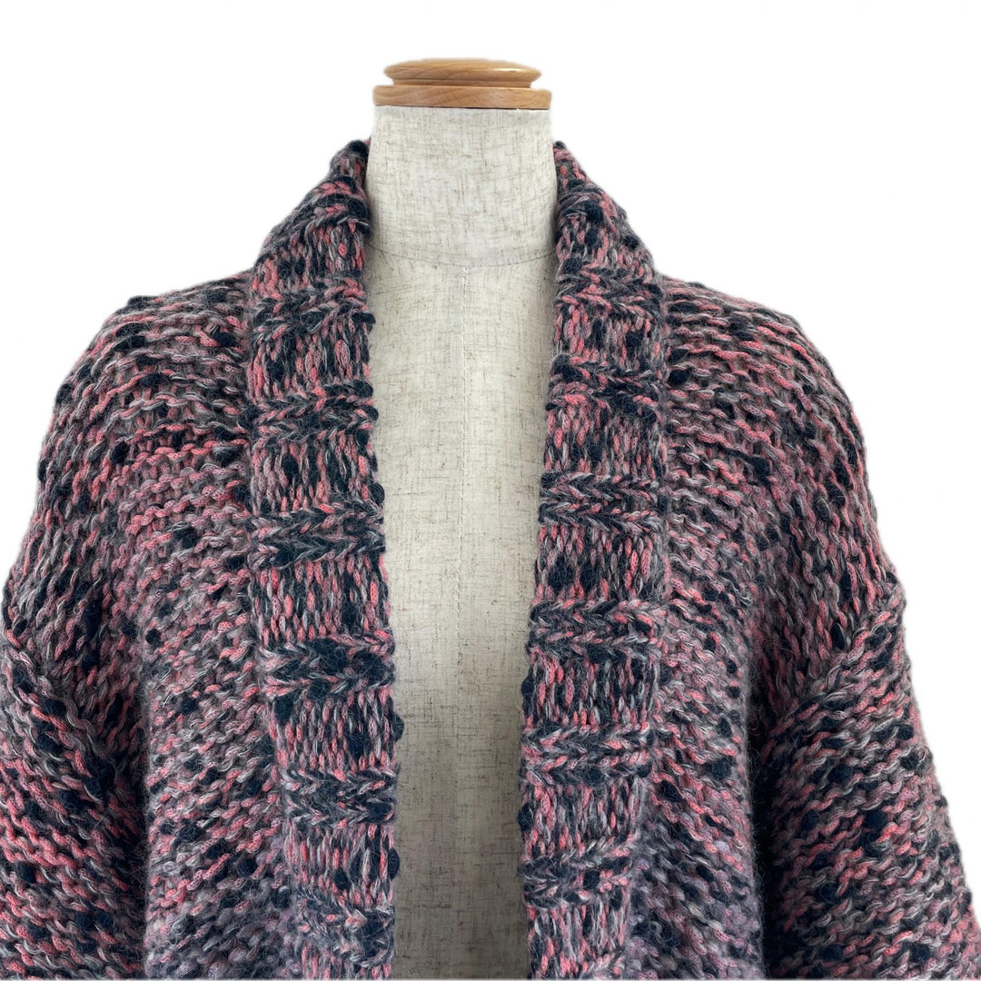 Great CHANEL cardigan Lion button front open long Multi mohair Women 34 P50100