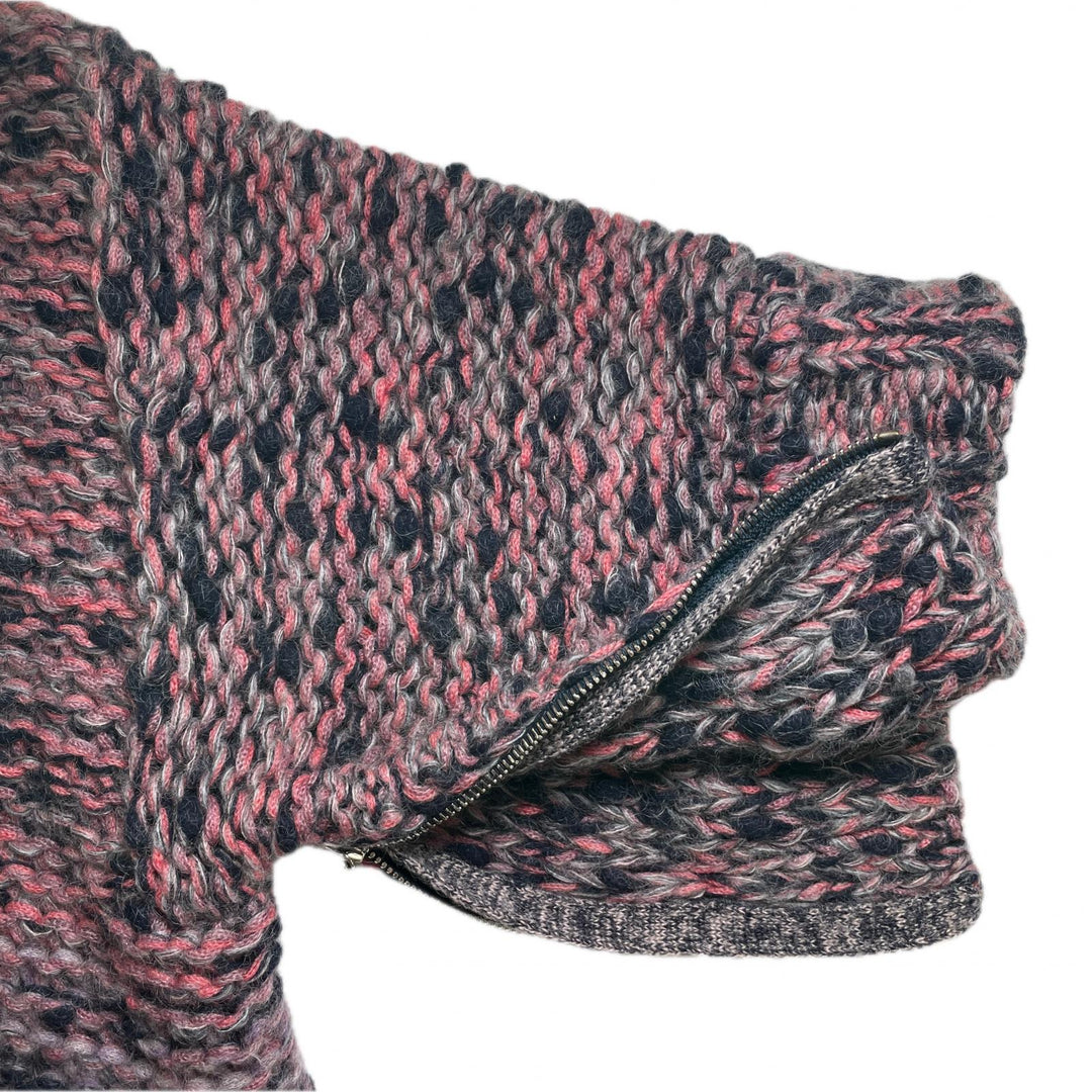 Great CHANEL cardigan Lion button front open long Multi mohair Women 34 P50100
