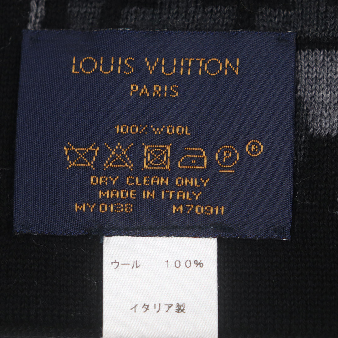 Excellent LOUIS VUITTON Scarf Esharp / LV Split knit wool mens M70911