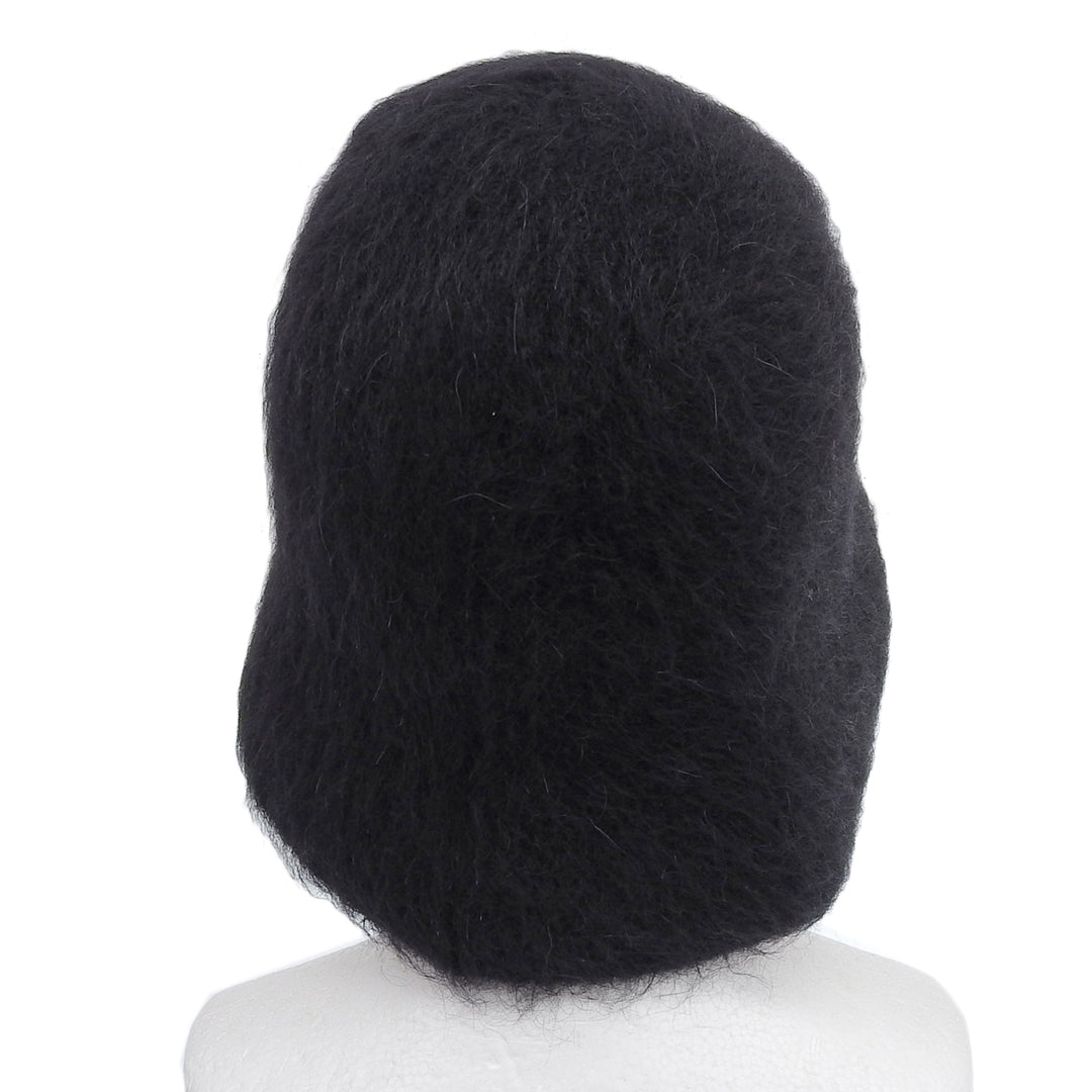 Excellent Christian Dior hat CD Logo Metal Bucket black mohair M 35DTM985G102