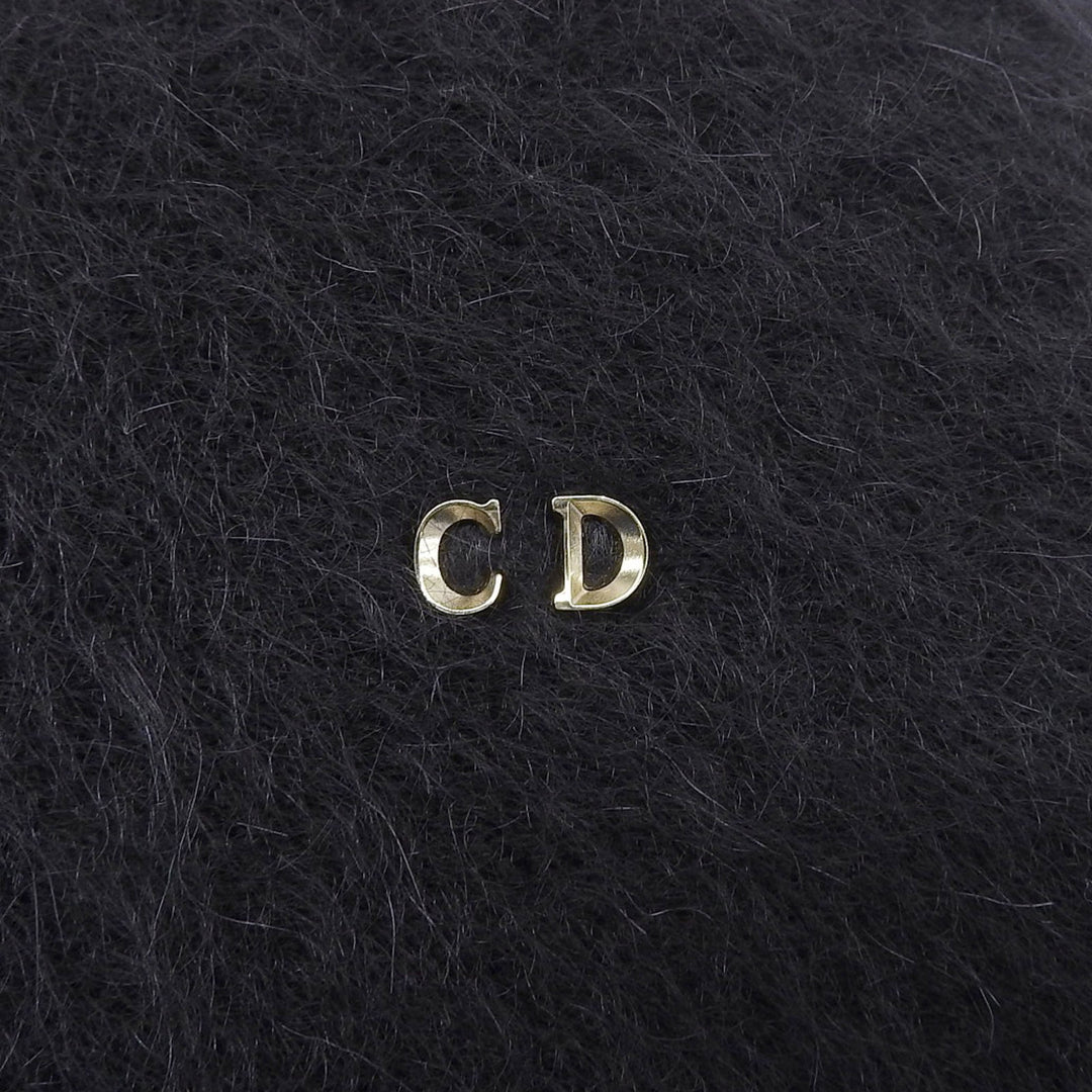 Excellent Christian Dior hat CD Logo Metal Bucket black mohair M 35DTM985G102