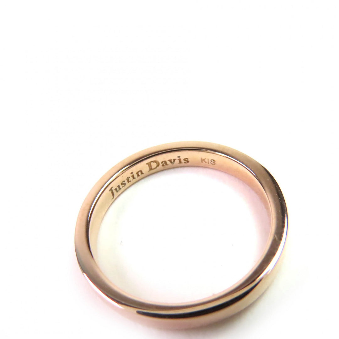 Excellent Justin Davis Ring Trust Ring Crown engraved milgrain Pink gold 18K Women