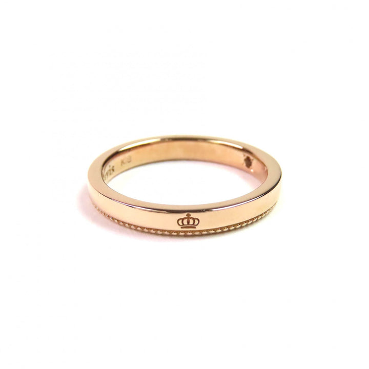 Excellent Justin Davis Ring Trust Ring Crown engraved milgrain Pink gold 18K Women