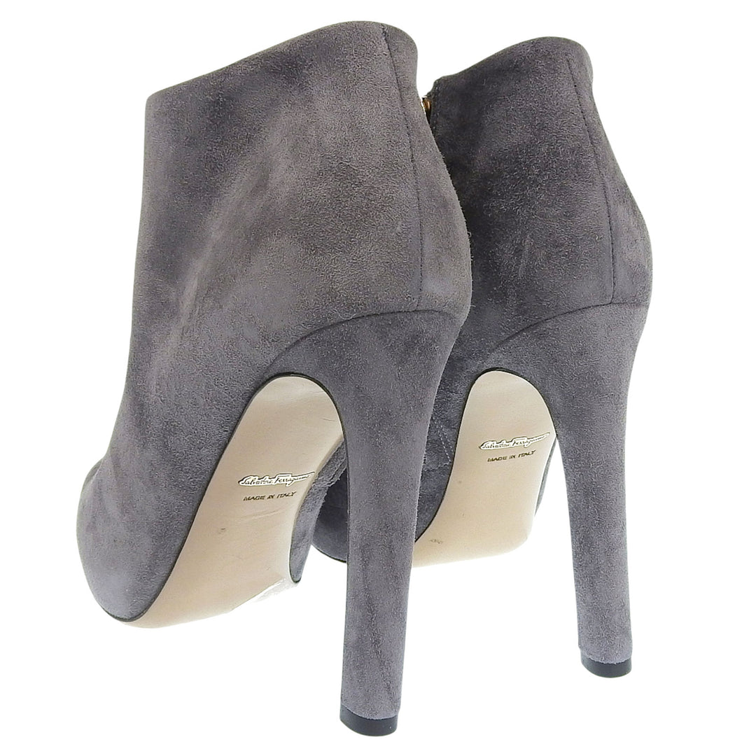 Excellent Salvatore Ferragamo Ankle boots GOLIA gray Suede leather 6 DG73882
