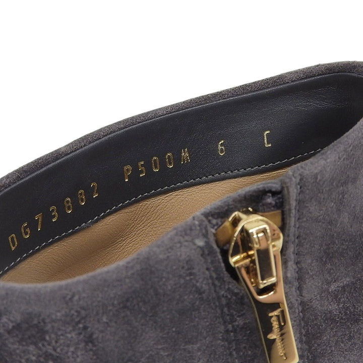 Excellent Salvatore Ferragamo Ankle boots GOLIA gray Suede leather 6 DG73882