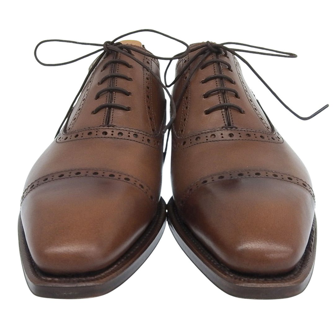 Excellent SHETLANDFOX Leather shoes Brown leather mens 6.5 15KVS 3049SF