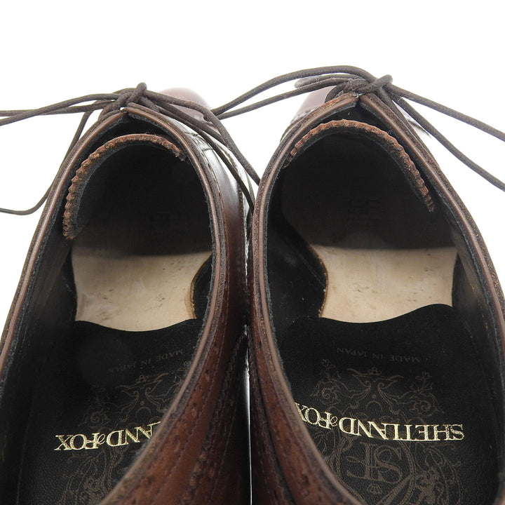 Excellent SHETLANDFOX Leather shoes Brown leather mens 6.5 15KVS 3049SF