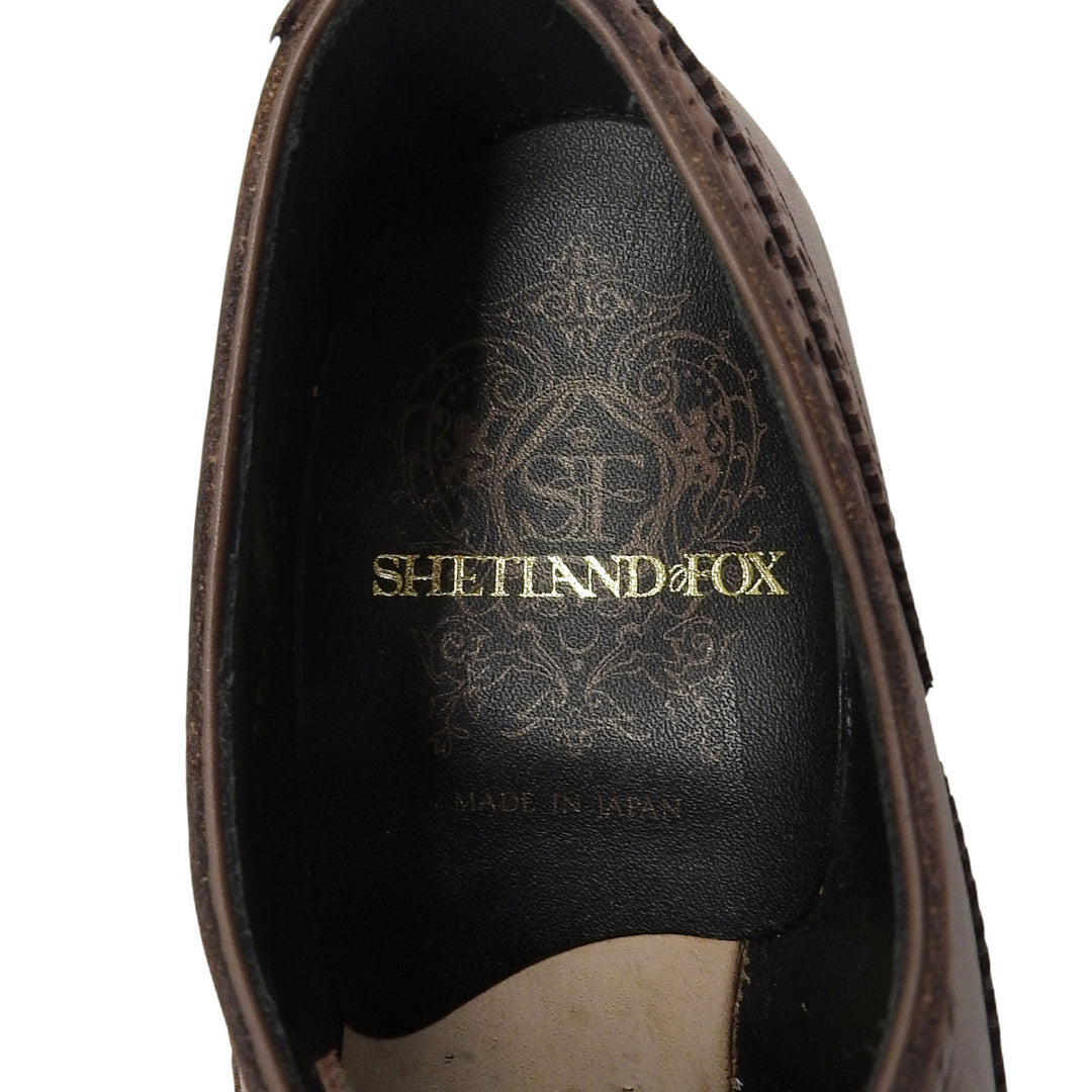 Excellent SHETLANDFOX Leather shoes Brown leather mens 6.5 15KVS 3049SF