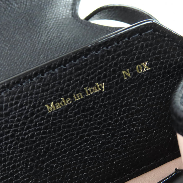 Excellent Valextra Shoulder Bag Noro black Soft Calfskin Skin Leather Women