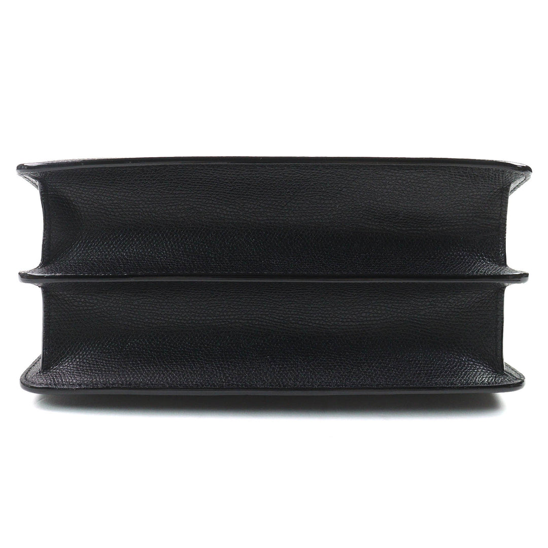 Excellent Valextra Shoulder Bag Noro black Soft Calfskin Skin Leather Women