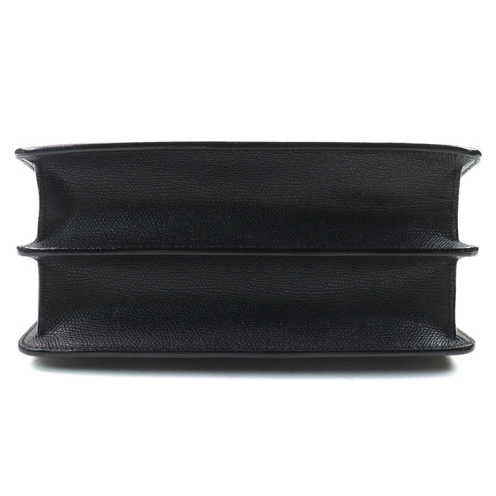 Excellent Valextra Shoulder Bag Noro black Soft Calfskin Skin Leather Women