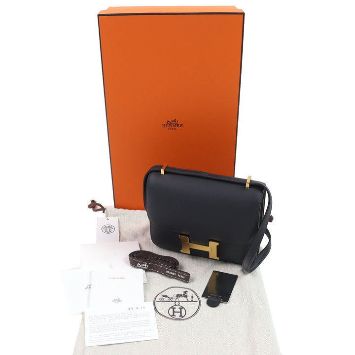 Pristine HERMES Shoulder Bag Constance 3 Mini 18 Miroir Vaux Swift Leather Women