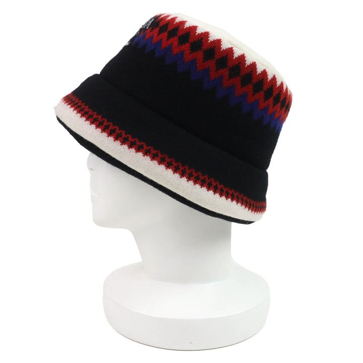 Great PRADA hat Logo padded bucket hat Black White Red Blue wool Women M 1HC248