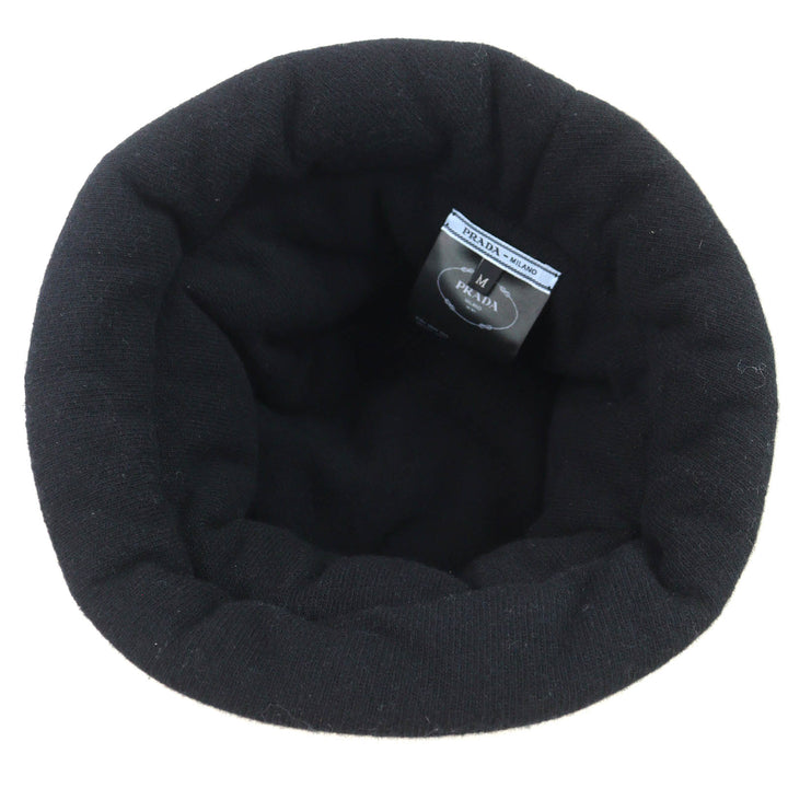 Great PRADA hat Logo padded bucket hat Black White Red Blue wool Women M 1HC248