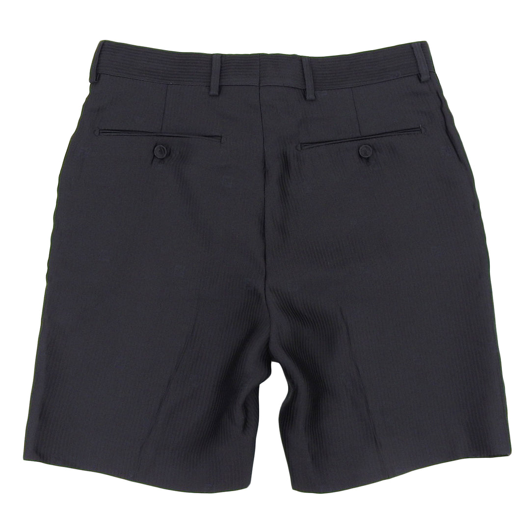 Excellent FENDI Shorts FF logo embroidery shadow stripe black mens 44 FB0521