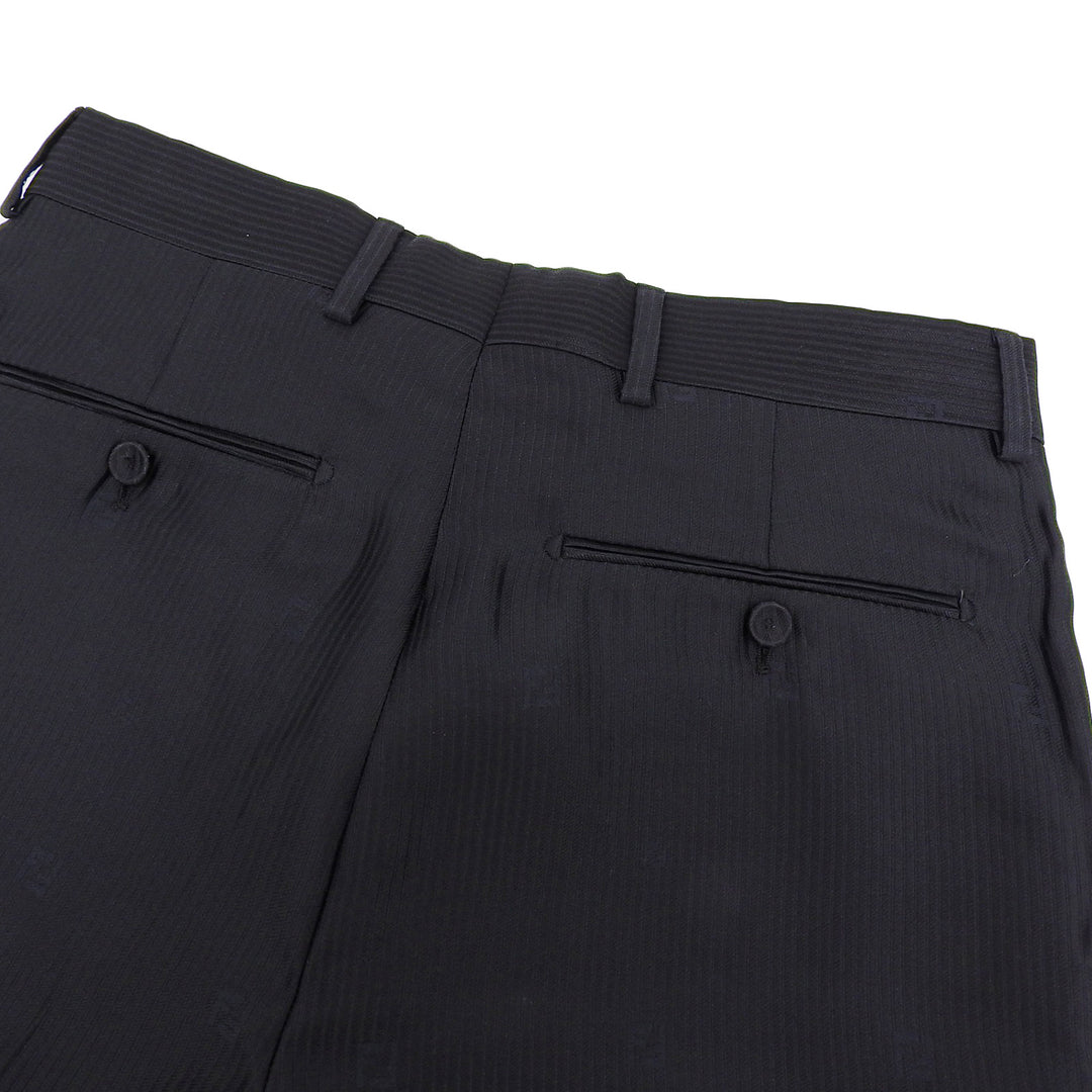 Excellent FENDI Shorts FF logo embroidery shadow stripe black mens 44 FB0521