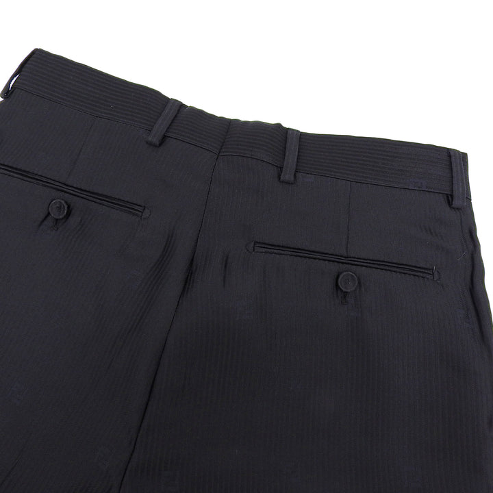Excellent FENDI Shorts FF logo embroidery shadow stripe black mens 44 FB0521