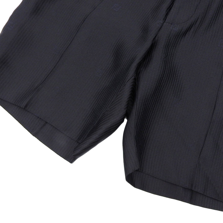 Excellent FENDI Shorts FF logo embroidery shadow stripe black mens 44 FB0521