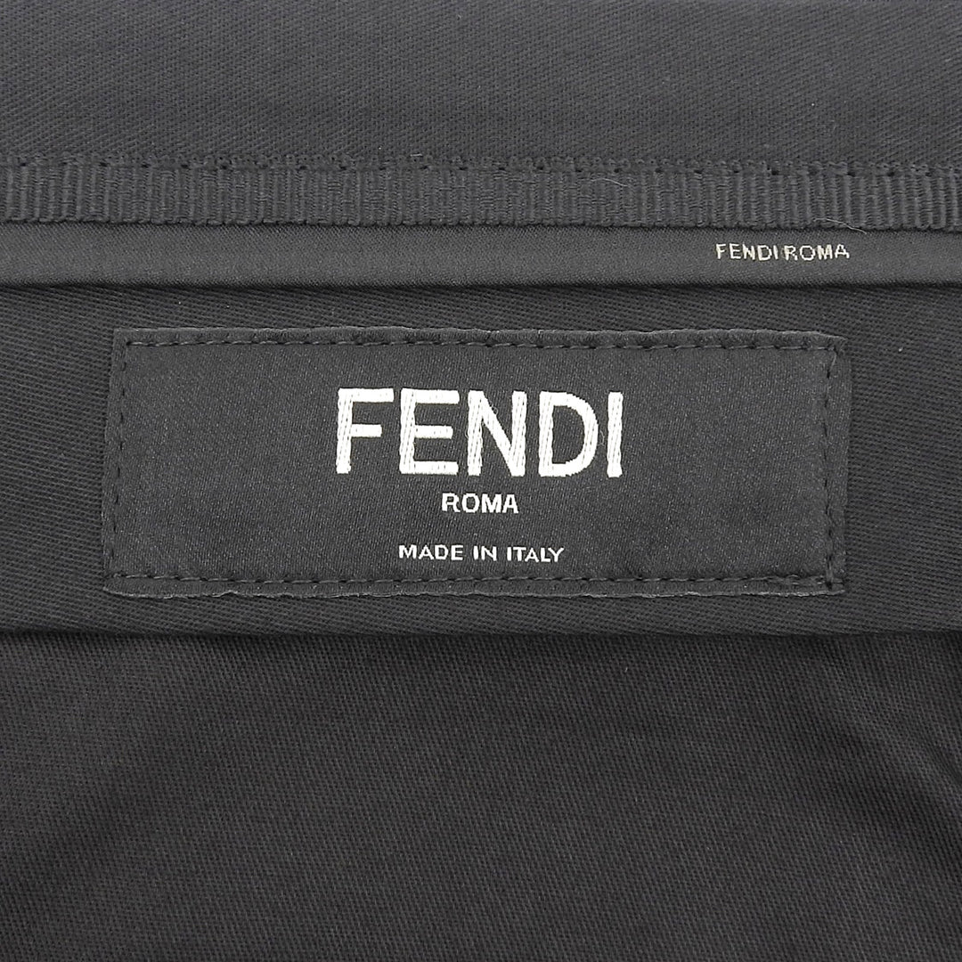 Excellent FENDI Shorts FF logo embroidery shadow stripe black mens 44 FB0521