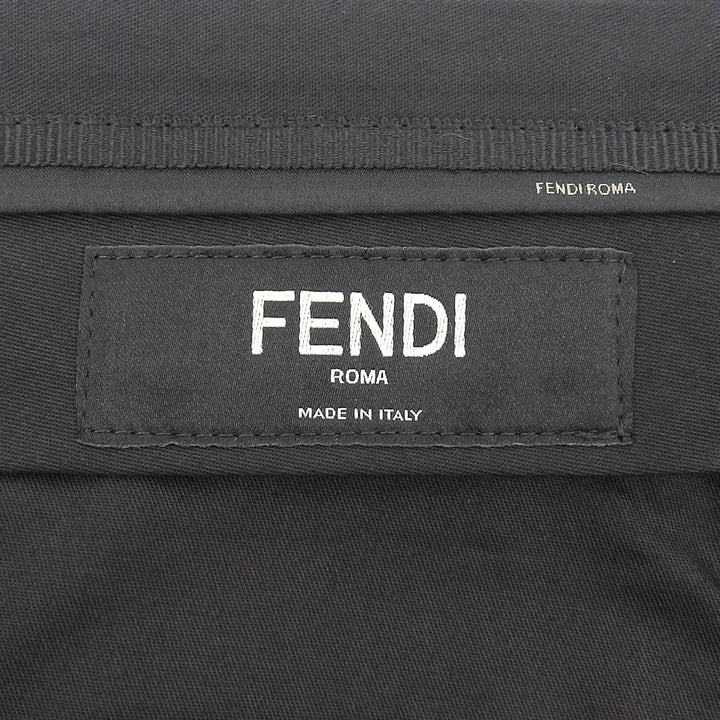 Excellent FENDI Shorts FF logo embroidery shadow stripe black mens 44 FB0521