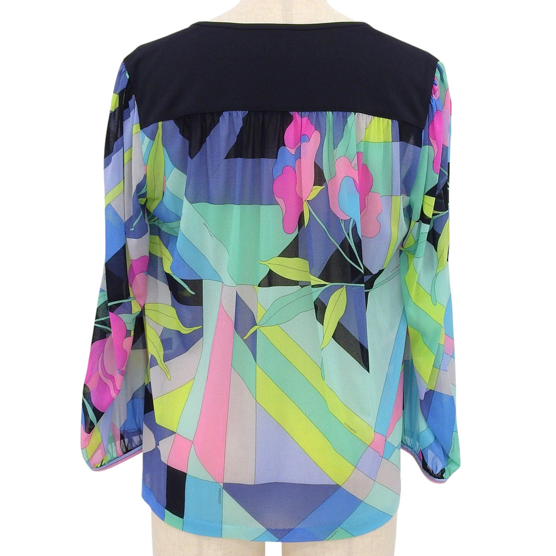 Excellent LEONARD FASHION cardigan Floral print 3/4 sleeve chiffon Multi Women 3