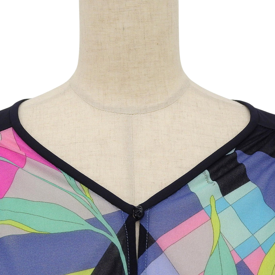 Excellent LEONARD FASHION cardigan Floral print 3/4 sleeve chiffon Multi Women 3