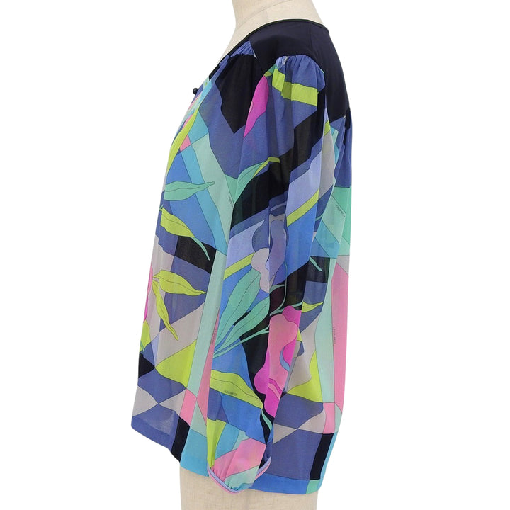 Excellent LEONARD FASHION cardigan Floral print 3/4 sleeve chiffon Multi Women 3
