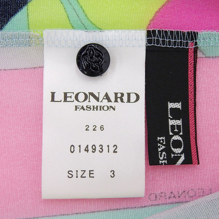 Excellent LEONARD FASHION cardigan Floral print 3/4 sleeve chiffon Multi Women 3