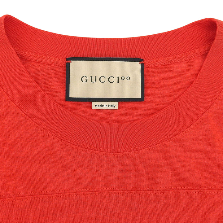Excellent GUCCI Short sleeve T-shirt 100th Anniversary Mesh Sleeves L 655459