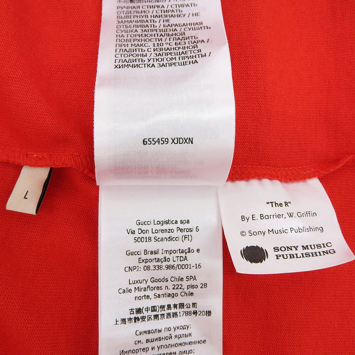 Excellent GUCCI Short sleeve T-shirt 100th Anniversary Mesh Sleeves L 655459