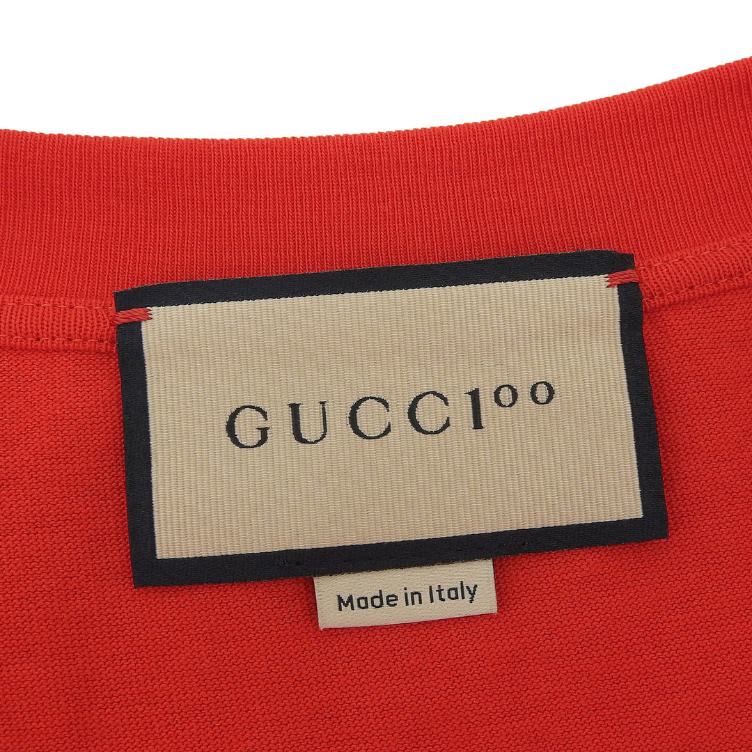 Excellent GUCCI Short sleeve T-shirt 100th Anniversary Mesh Sleeves L 655459