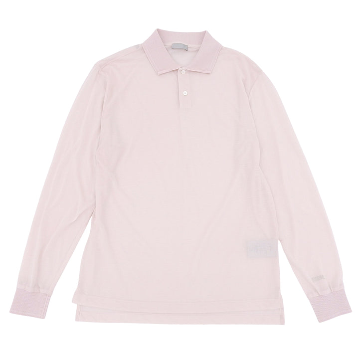 Pristine DIOR Long sleeve polo shirt pink cotton mens S 243J831A0800