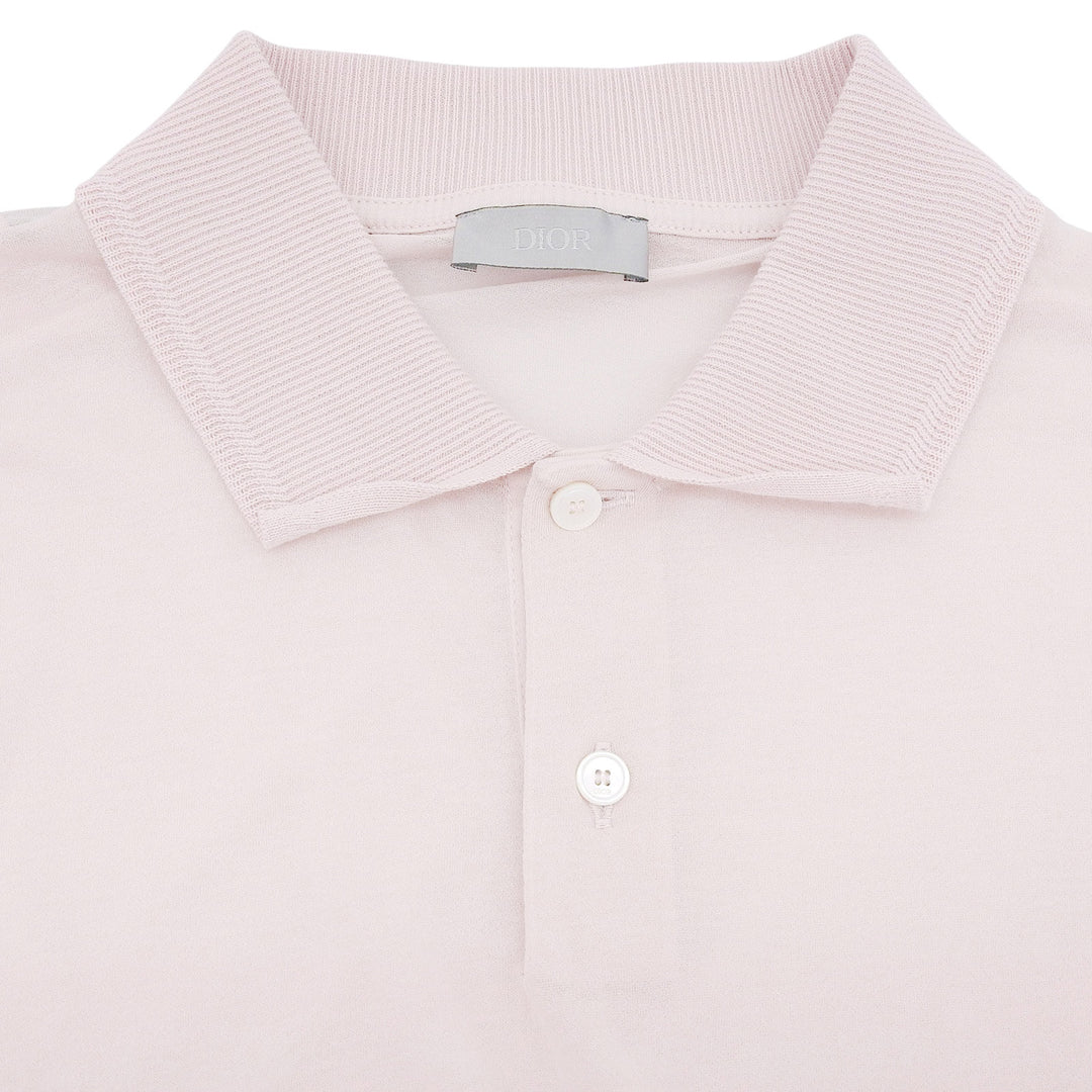 Pristine DIOR Long sleeve polo shirt pink cotton mens S 243J831A0800