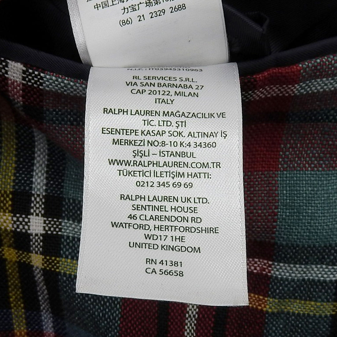 Excellent POLO RALPH LAUREN tailored jacket Check Pattern Red linen mens